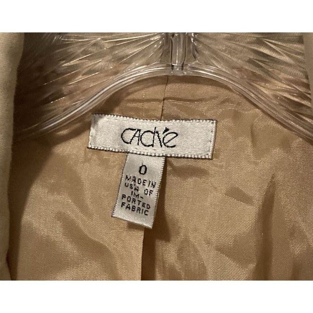 Cache Tan Studded Scroll Pattern Eye Hook Long Sl… - image 2